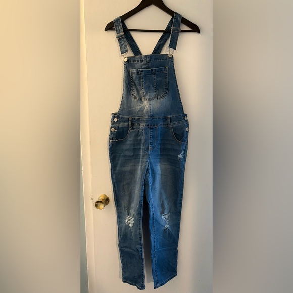 Wallflower Women's Blue Denim Overalls - Picture 4 of 6